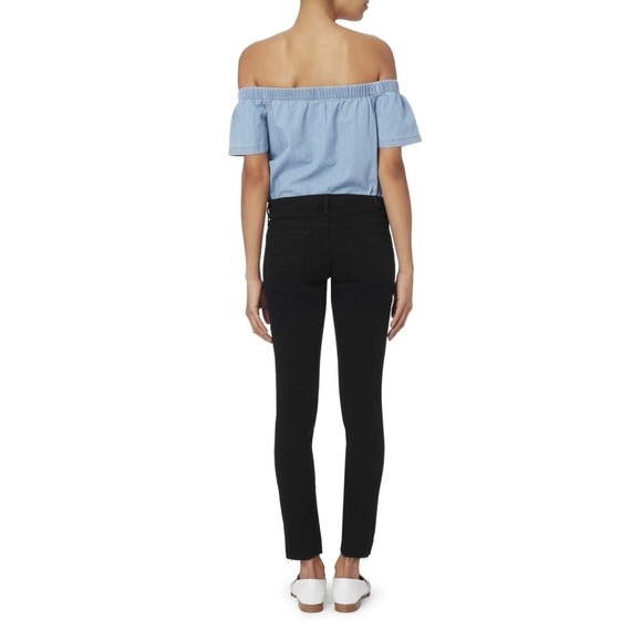 AG The Legging Ankle Super Skinny in Black Raw Edge Slit Cuffs Size 29 - Picture 3 of 12